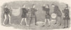 FARMING. Threshing and Winnowing corn 1845 old antique vintage print picture