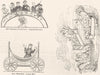 SAXONS. Feast(Bayeux); Wheel-bed, table 1845 old antique vintage print picture