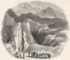 DERBYS. Entry of mine Odin, lead-in Derbyshire 1845 old antique print picture