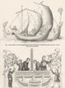 ENGLAND. Saxon Ships, Wine press 1845 old antique vintage print picture