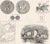 WILLIAM CONQUEROR. Seal; Tonstain, hastings, Bayeux 1845 old antique print