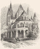 FRANCE. Abbey of St Etienne(Stephen)Caen 1845 old antique print picture