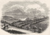 SUSSEX. Hastings, fairlight downs 1845 old antique vintage print picture