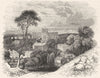 HANTS. Winchester 1845 old antique vintage print picture