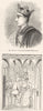 HENRY II. & Martyrdom of Thomas Becket 1845 old antique vintage print picture
