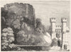 YORKS. Clifford's Tower & entry to York Castle 1845 old antique print picture