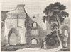 NOTTS. Interior to Newark Castle 1845 old antique vintage print picture