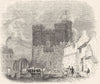 NORTHUMBS. Castle of Newcastle-on-Tyne 1845 old antique vintage print picture
