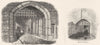 LONDON. Gateway of Bloody Tower; Traitor's Gate 1845 old antique print picture