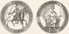 MAGNA CARTA. Seal of king John 1845 old antique vintage print picture
