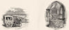 WORCS. Carriages, temp John; Tomb of King, Worcester 1845 old antique print