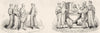 BECKET. Parents wedding; Mother's Baptism 1845 old antique print picture