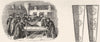 SUFFOLK. Coffins, Ixworth Abbey; Burying monk 1845 old antique print picture