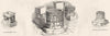 FONTS. Iffley & Neswick church; Norman-English 1845 old antique print picture