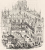 LONDON. Paul's cross 1845 old antique vintage print picture