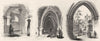 ST BARTHOLOMEW'S CHURCH. entry, Crypt 1845 old antique vintage print picture