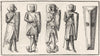 MILITARIA. Effigies of Knight Templars 1845 old antique vintage print picture