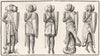 MILITARIA. Effigies of Knight Templars 1845 old antique vintage print picture