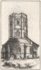 CAMBS. Round Church, Cambridge 1845 old antique vintage print picture