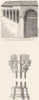 KENT. Convent stairs; Capital & Base, Canterbury 1845 old antique print