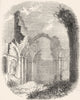 NORTHUMBS. Ruins, Priory of Lindisfarne 1845 old antique vintage print picture