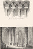 DURHAM. Arcade, Chapter House; Cathedral 1845 old antique print picture
