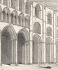 HERTS. Nave, St Albans 1845 old antique vintage print picture