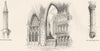 OXFORD. Pinnacle; St Fredeswide shrine; Corbel shaft  1845 old antique print