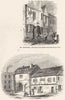 BERMONDSEY. Remains of Abbey & East gate house 1845 old antique print picture