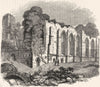 YORKS. Easby Abbey 1845 old antique vintage print picture