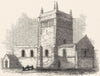 BUCKS. Stewkley Church  1845 old antique vintage print picture