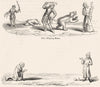 ANIMALS. Playing bears ; Bowling 1845 old antique vintage print picture
