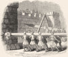 SIEGES. Battering-Ram in use 1845 old antique vintage print picture