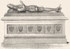 KENT. Edward Black Prince, in Canterbury Cathedral 1845 old antique print