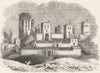YORKS. Pontefract Castle, Temp, Charles II 1845 old antique print picture