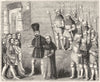 LONDON. Richard II & Bolingbroke arrived  1845 old antique print picture
