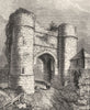 SUSSEX. Strand gate, Winchelsea 1845 old antique vintage print picture