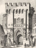 HANTS. Southampton gate. North front 1845 old antique vintage print picture
