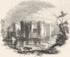 SUSSEX. Bodiam Castle, Sussex 1845 old antique vintage print picture