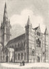 WILTS. NW Salisbury Cathedral 1845 old antique vintage print picture
