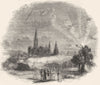 WILTS. Salisbury 1845 old antique vintage print picture