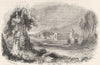 WALES. Bangor 1845 old antique vintage print picture