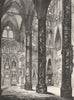 LONDON. Poets Corner, Westminster Abbey 1845 old antique vintage print picture
