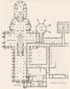 LONDON. Plan of Westminster Abbey 1845 old antique vintage print picture
