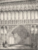 LONDON. Westminster Abbey, West entry 1845 old antique vintage print picture