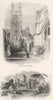 WINCHESTER. College; New Abbey, Kirkcudbrightshire  1845 old antique print