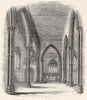 CHURCHES. Stone Church. Nave & Chancel 1845 old antique vintage print picture