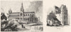 SCOTLAND. Glasgow Cathedral ; Kelso 1845 old antique vintage print picture