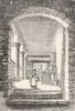 CHESHIRE. Interior of a Chester Row 1845 old antique vintage print picture