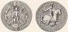 DECORATIVE. Great Seal of Henry IV 1845 old antique vintage print picture